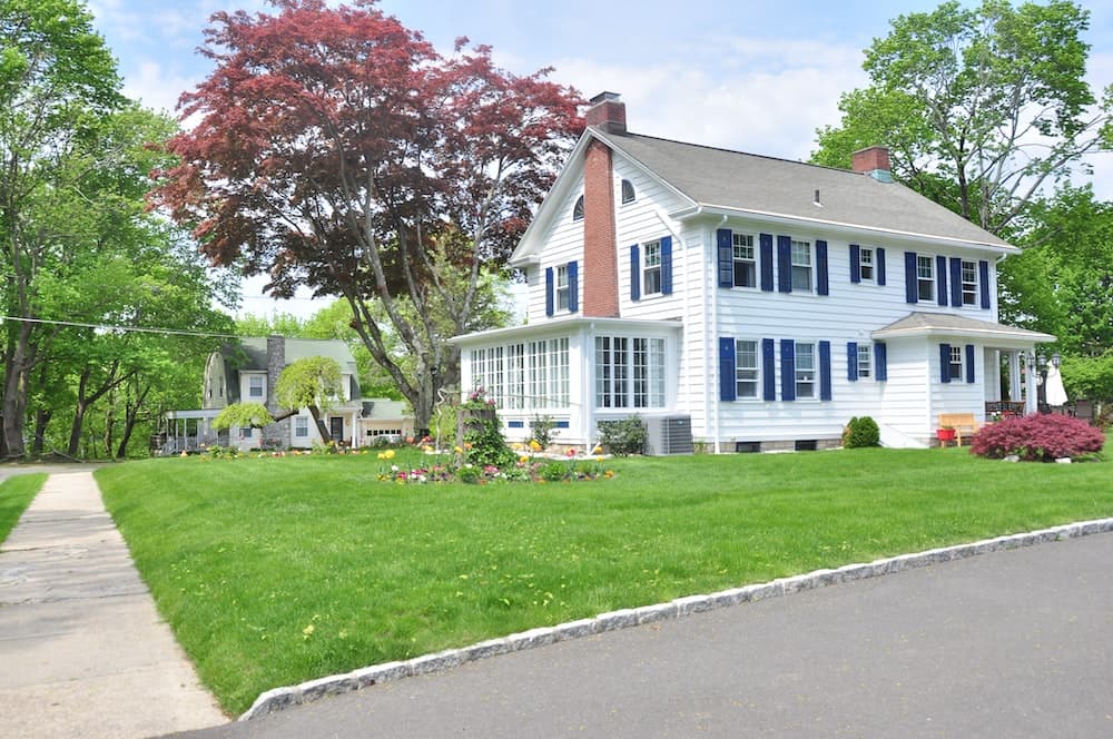 Freshly groomed lawn