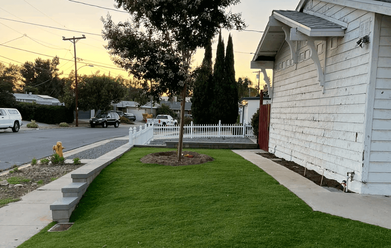 A newly sodded lawn